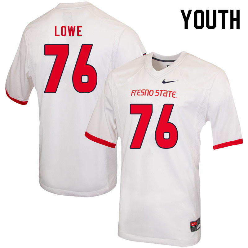 Youth #76 Matt Lowe Fresno State Bulldogs College Football Jerseys Sale-White